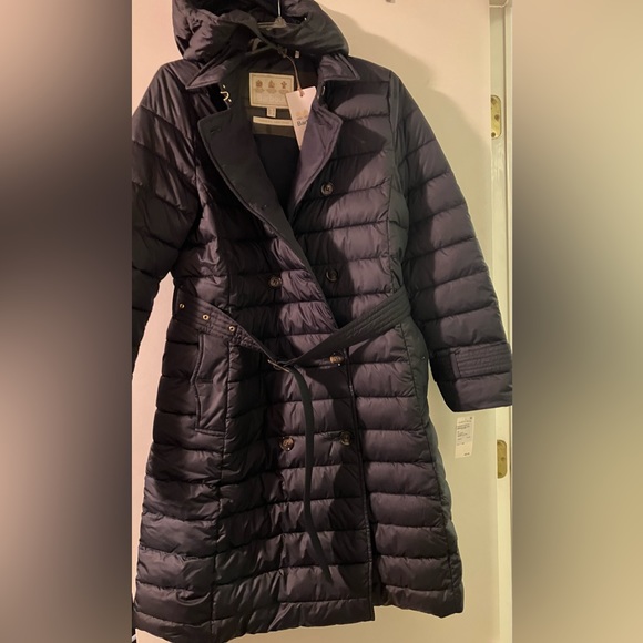 Barbour Black Hooded Tie Waist Coat - Picture 8 of 9